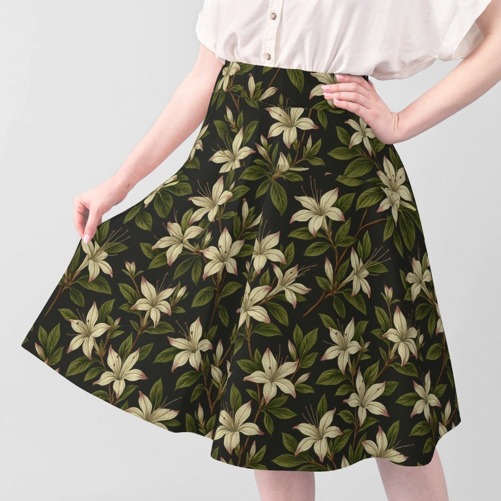 Fabric in Nocturnal Lilies - Dark Botanical Elegance-01