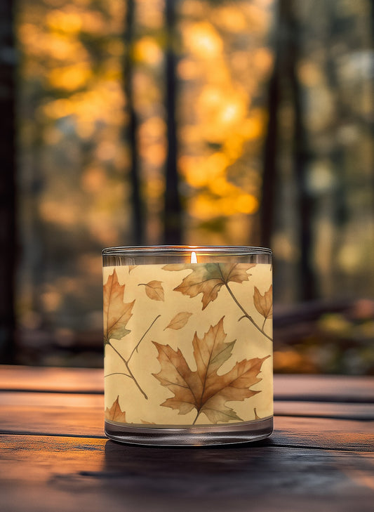 Autumn Leaves Scented Candle - Cozy Fall Decor, Relaxing Aromatherapy, Gift for Him/Her, Home Fragrance, Seasonal Candle