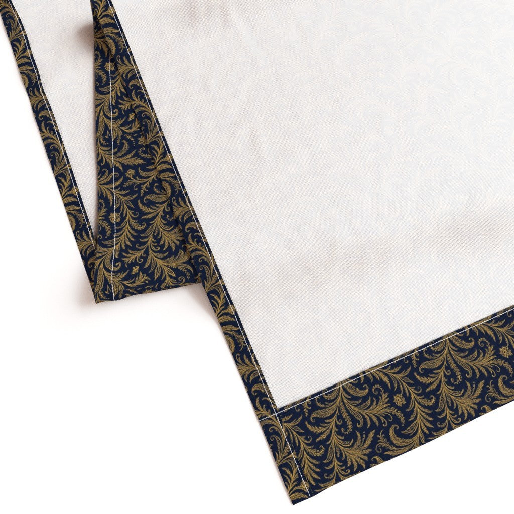 Curtain in Regal Feathered Damask Elegant Baroque-Inspired Pattern