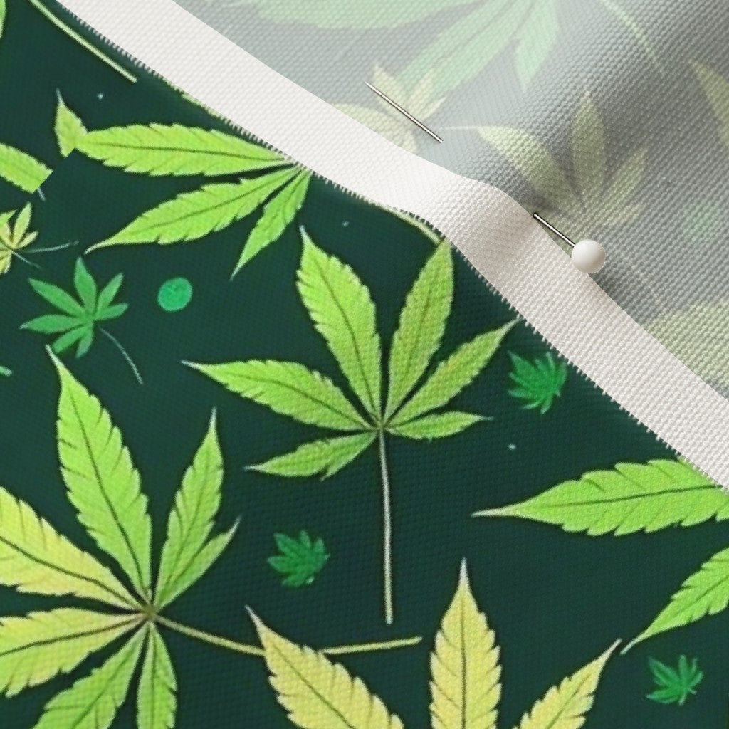 Curtain in Tropical Jungle Leaves Repeating Green Foliage Pattern