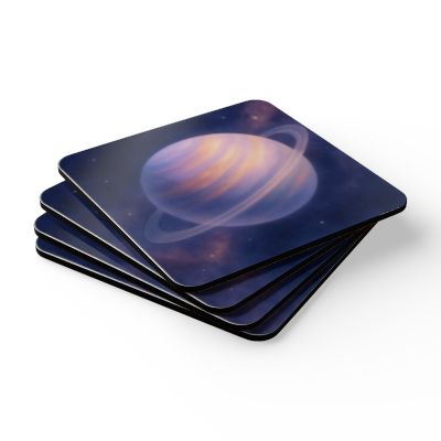 Celestial Coaster Set - Planet-Themed Cork Coasters, Home Decor, Planetary Gift, Astronomy Lover, Kitchen Accessory