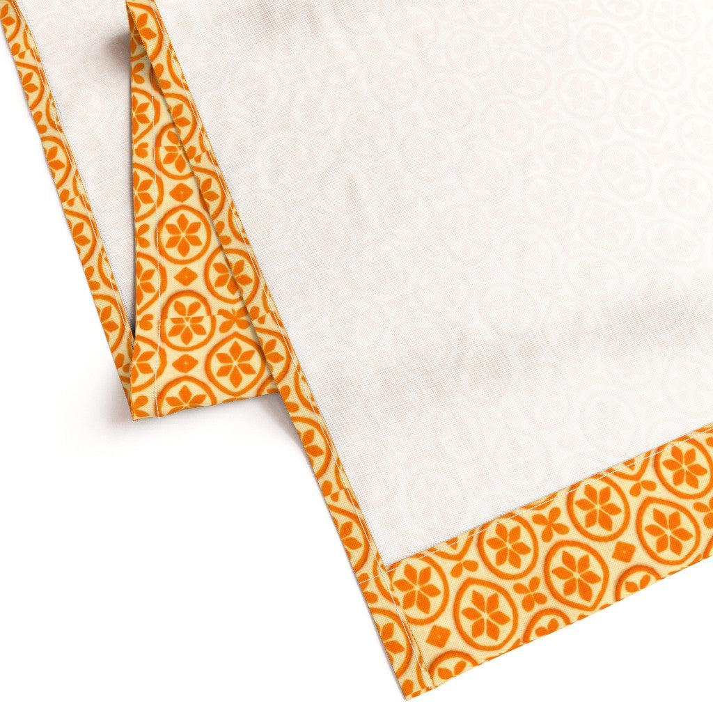 Curtain in Citrus Medallion Mediterranean Tile Pattern