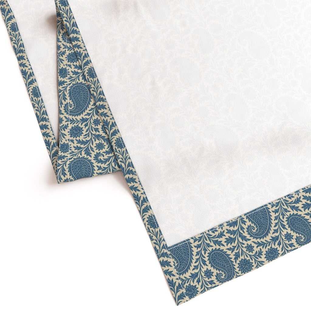 Classic Blue Paisley Traditional Persian Motif Pattern