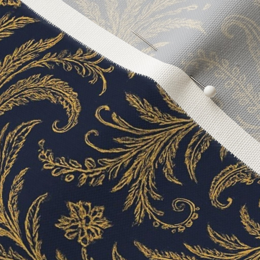 Curtain in Regal Feathered Damask Elegant Baroque-Inspired Pattern