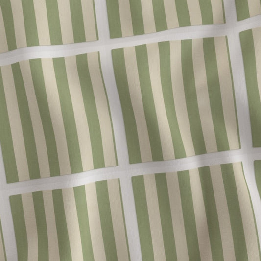 Olive Green Rustic Stripes Minimalist Linen-Inspired Pattern