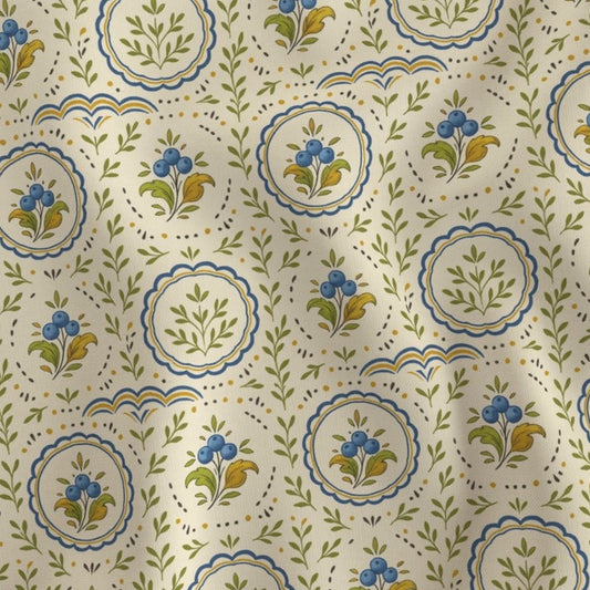 Fabric in Vintage Scandinavian Blueberry Medallion