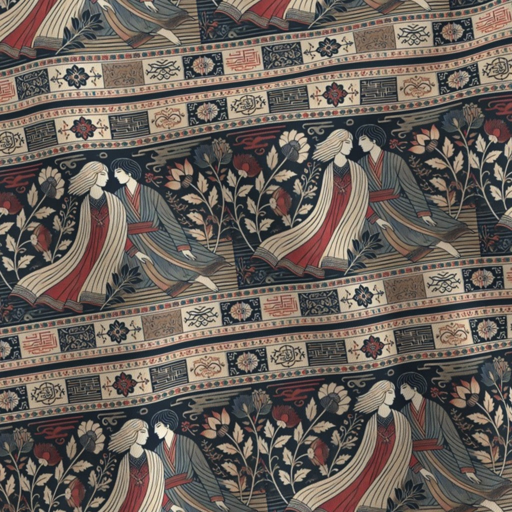 Fabric in Lovers in Persian Garden