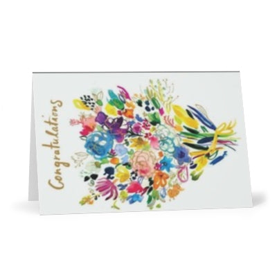 Congratulations Greeting Cards Set - 7 Floral Thank You Notes, Birthday Cards, Celebration Greetings, Blank Inside, Stationery