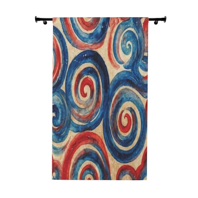 Swirled Artistic Window Curtain - Colorful Home Decor, Vibrant Textile Art, Living Room Accent, Window Treatment, Boho Style