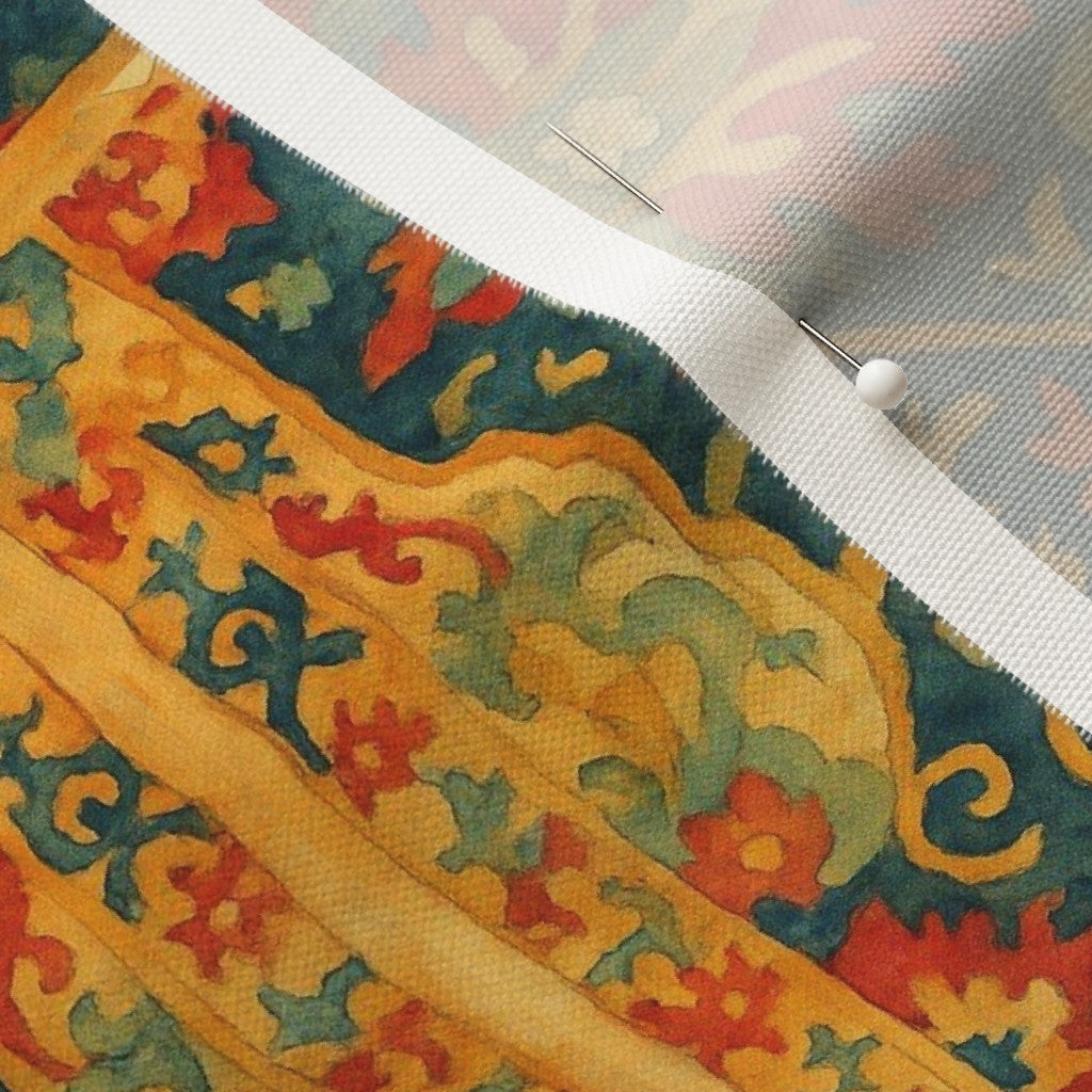 Curtain in Watercolor Persian Medallion Traditional Rug Art