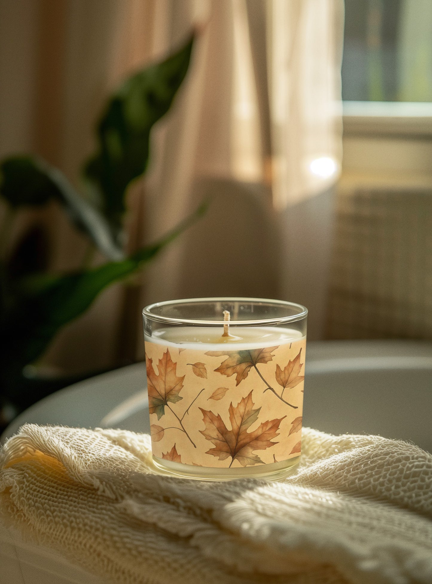 Autumn Leaves Scented Candle - Cozy Fall Decor, Relaxing Aromatherapy, Gift for Him/Her, Home Fragrance, Seasonal Candle