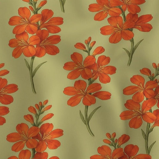 Fabric in Golden Marigold - Warm Vintage Floral Pattern-01