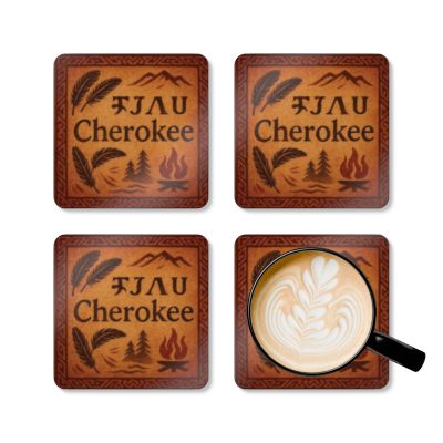 Cherokee-Inspired Corkwood Coaster Set | Rustic Home Decor, Drinkware Accessory, Housewarming Gift, Outdoor Gathering, Native American Art