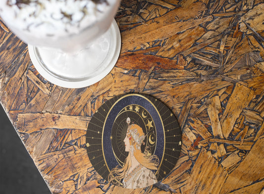 Celestial Coasters Set - Moon Phase Drink Coasters for Astrology Lovers, Unique Home Decor, Party Essentials, Gifts for Her