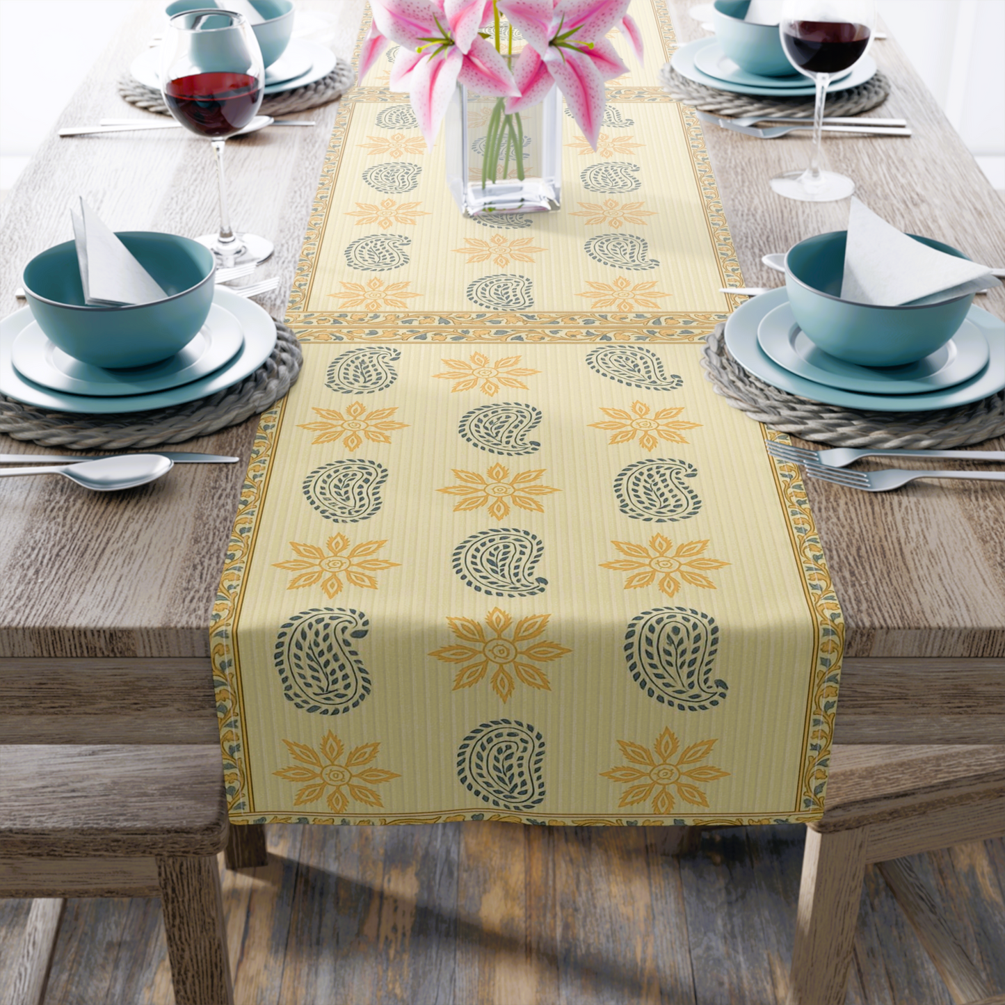 Chic Cotton Table Runner with Floral & Paisley Design, Dining Table Decor, Kitchen Table Accessory, Bohemian Style Home Decor, Gift [...]