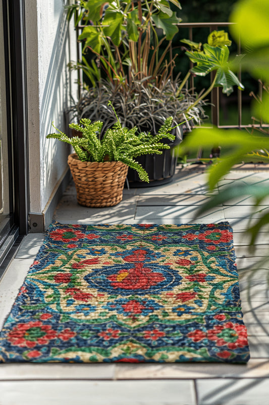 Colorful Floral Area Rugs, Vintage Decor, Living Room Essentials, Bohemian Home Decor, Cozy Floor Coverings, Gift for Housewarming