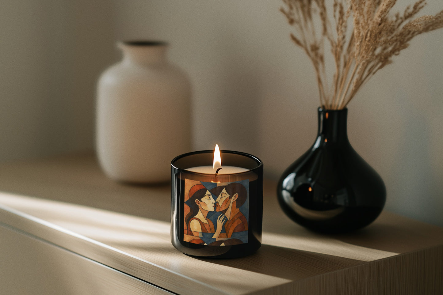 Romantic Portrait Scented Candle, Unique Home Decor Gift, Aromatherapy Candle for Couples, Kissing Artwork Design, Perfect for [...]