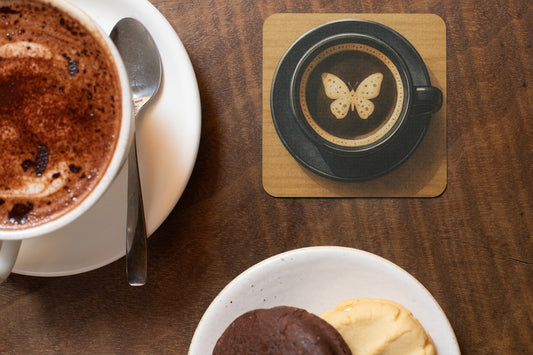 Butterfly Coffee Coasters Set of 50 or 100, Decorative Drink Coasters, Home & Kitchen, Gifts for Coffee Lovers, Butterfly Theme Decor