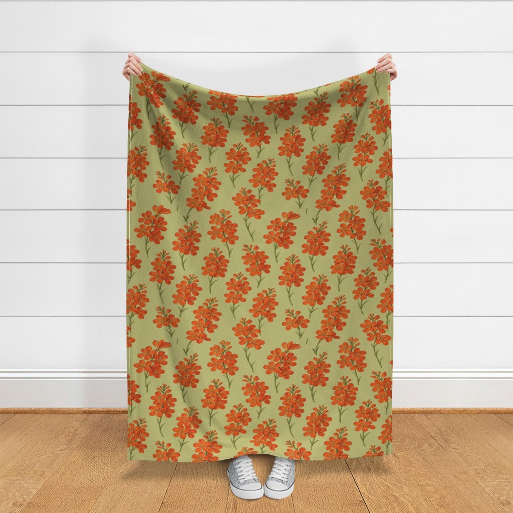 Fabric in Golden Marigold - Warm Vintage Floral Pattern-01