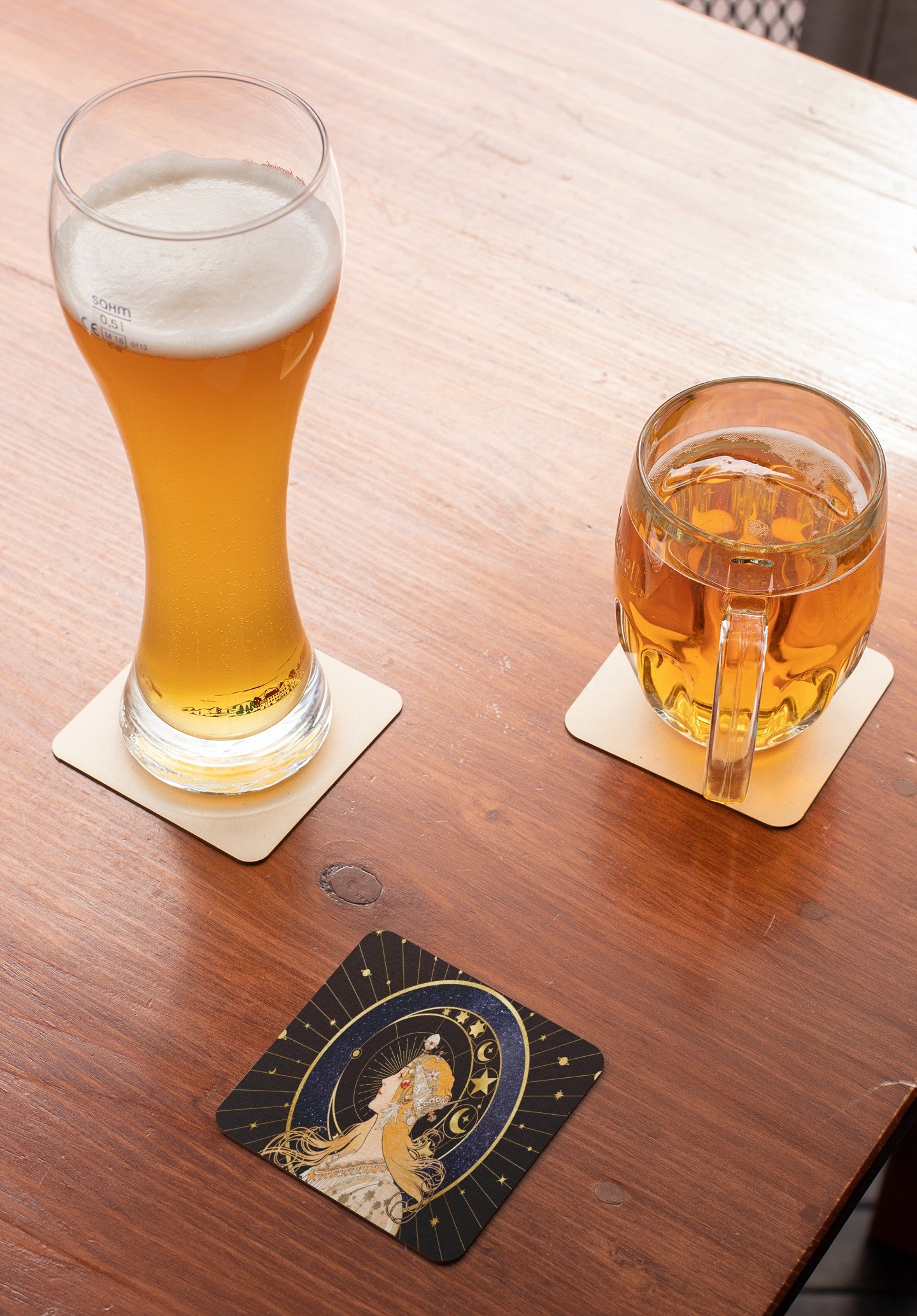 Celestial Coasters Set - Moon Phase Drink Coasters for Astrology Lovers, Unique Home Decor, Party Essentials, Gifts for Her