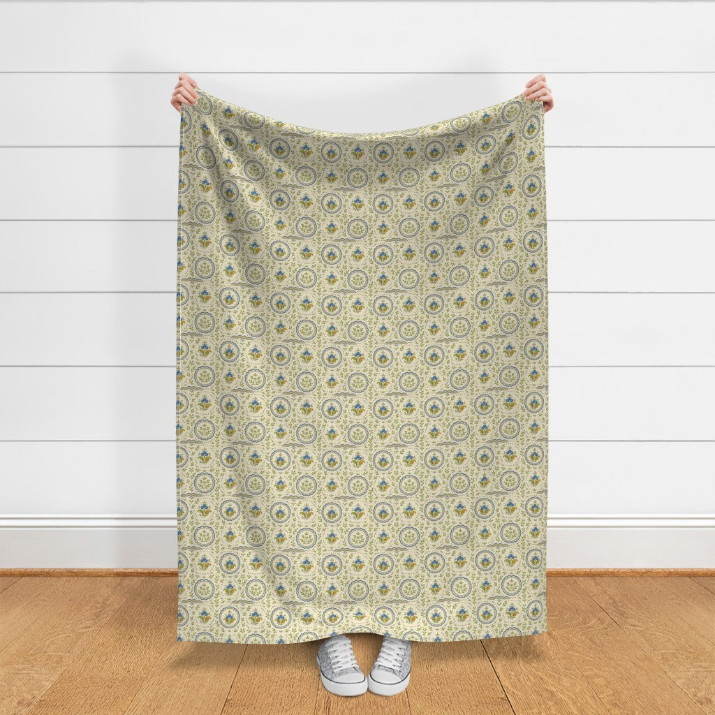 Fabric in Vintage Scandinavian Blueberry Medallion