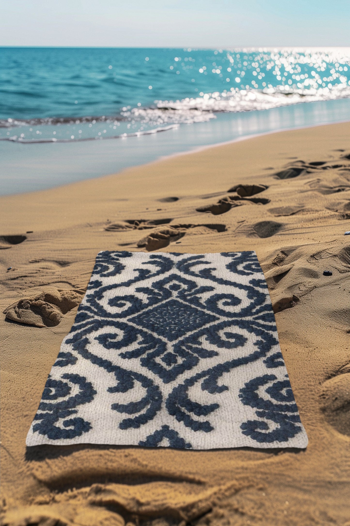 Elegant Nautical Beach Towel | Ideal for Summer, Pool Parties, Picnics, or Gifts | Coastal Home Decor, Beach Essentials