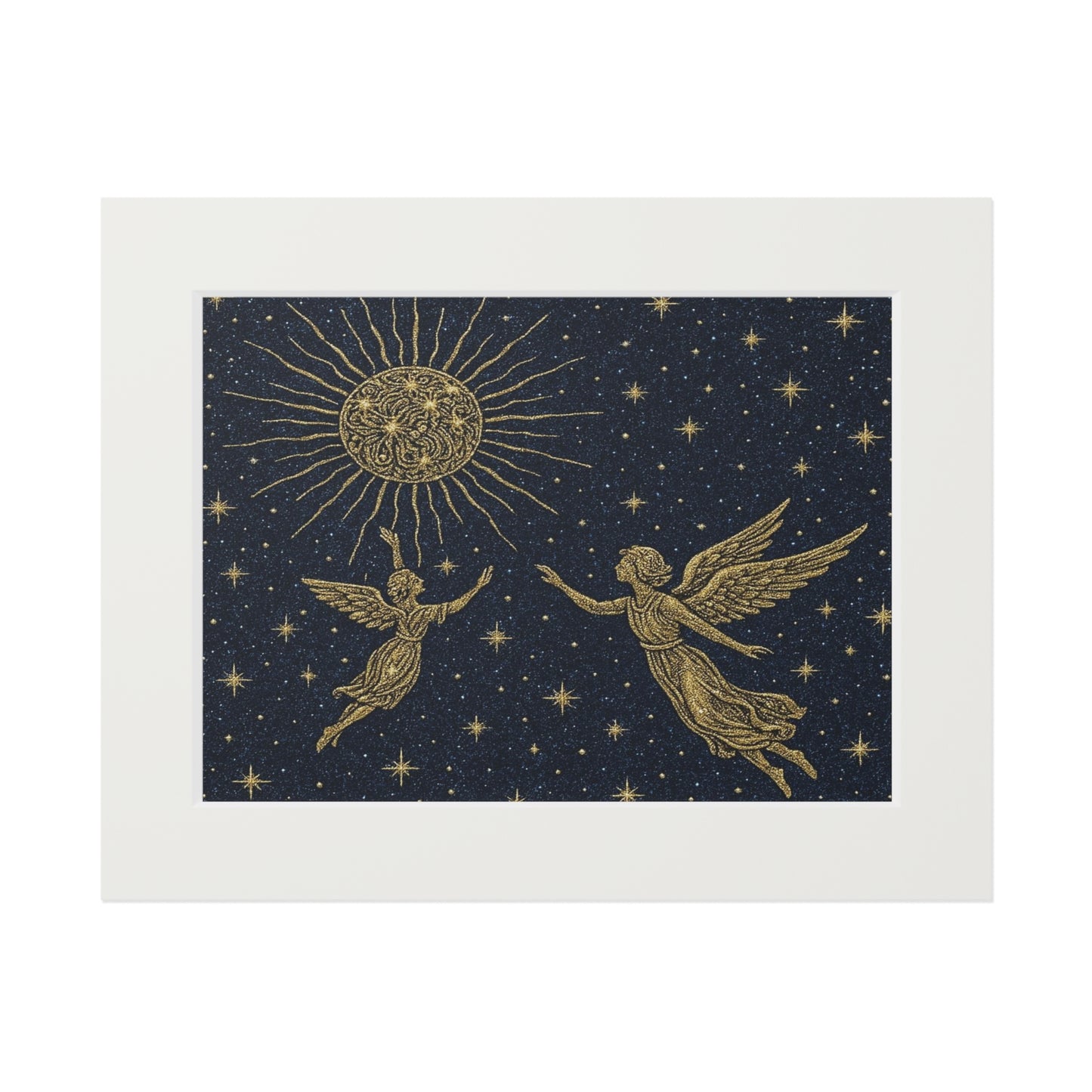 Celestial Art Print, Wall Decor, Angel Artwork, Home Decor, Night Sky, Gift for Astrology Lovers, Decorative Frame