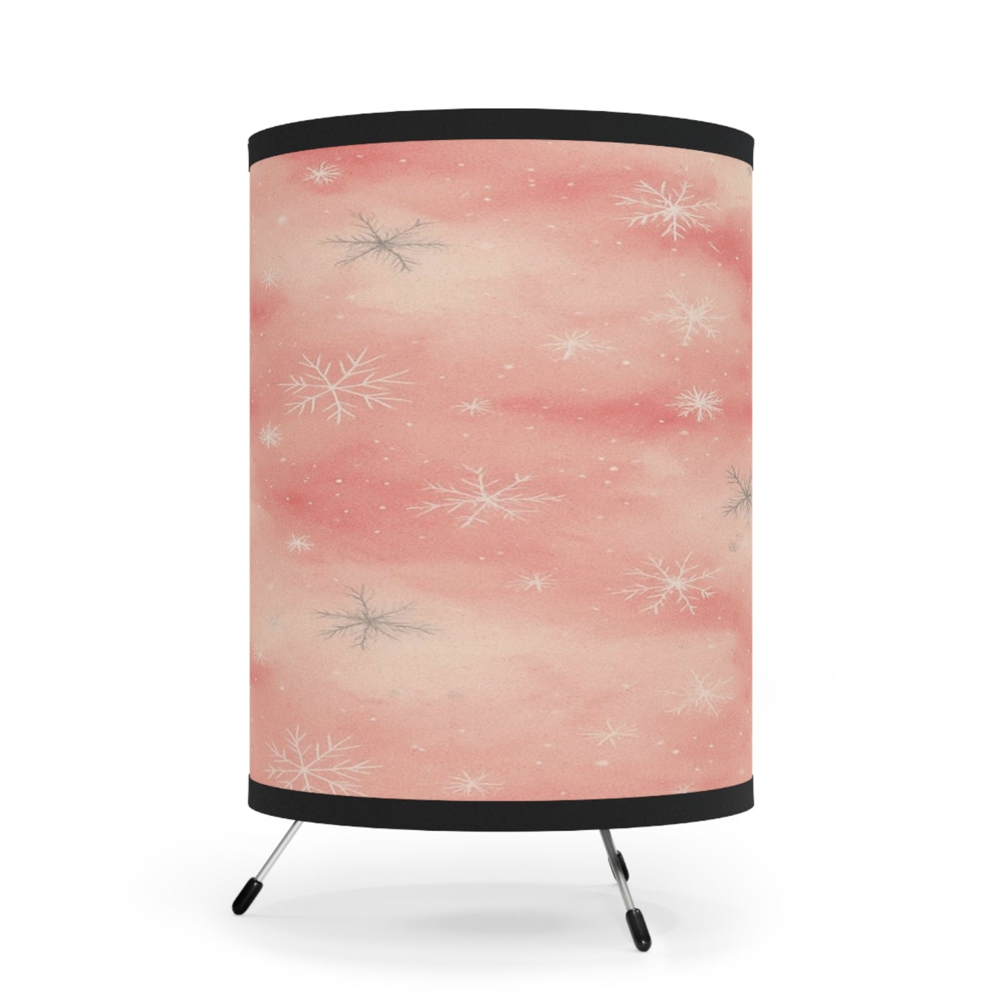Pink Snowflake Tripod Lamp, Cozy Lighting Decor, Holiday Gift, Winter Home Accent, Festive Room Decor, Unique Lamp Shade