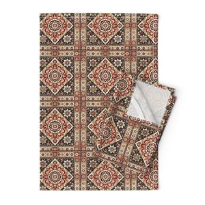Persian Mosaic Medallion - Red Black Cream Pattern