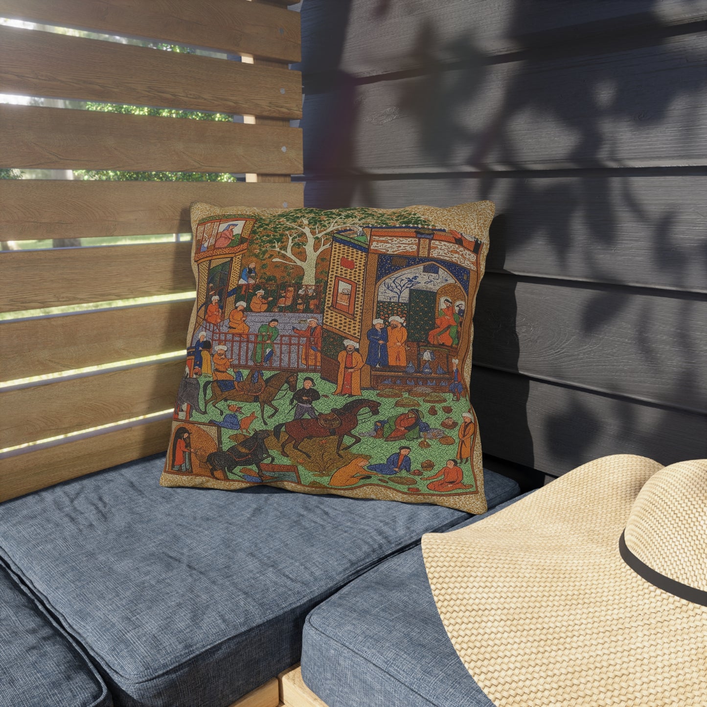 Vibrant Outdoor Pillows with Artistic Historical Designs, Bohemian Decor, Garden Cushions, Patio Accessories, Unique Gifts