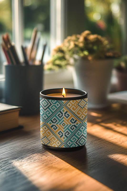Bohemian Scented Candle - Full Glass, 11oz | Decorative Home Gift for Relaxation, Meditation, Aromatherapy, Home Decor, Party Favors