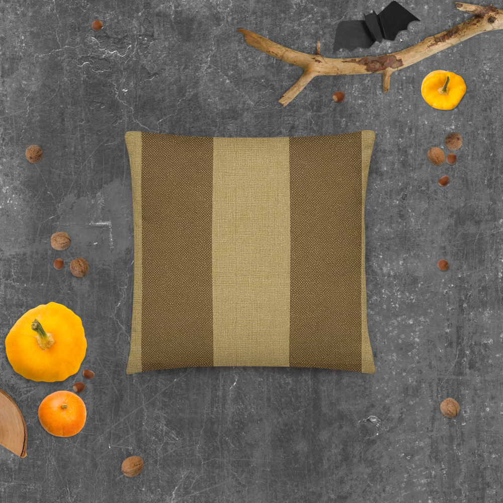 Earth Tone Striped Linen Pillow