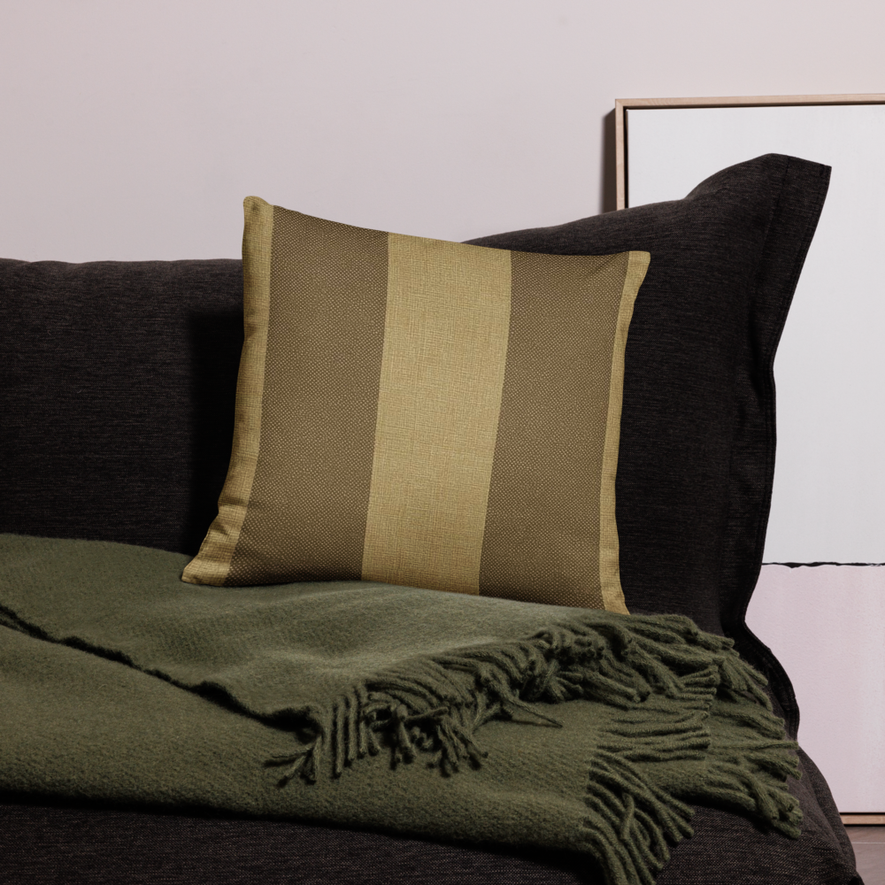 Earth Tone Striped Linen Pillow