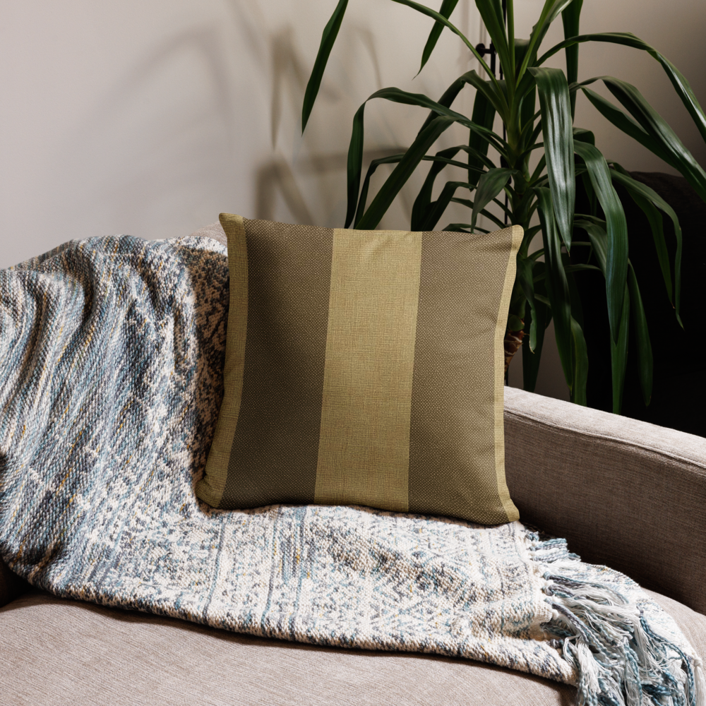 Earth Tone Striped Linen Pillow