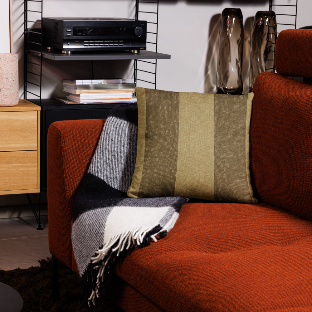Earth Tone Striped Linen Pillow