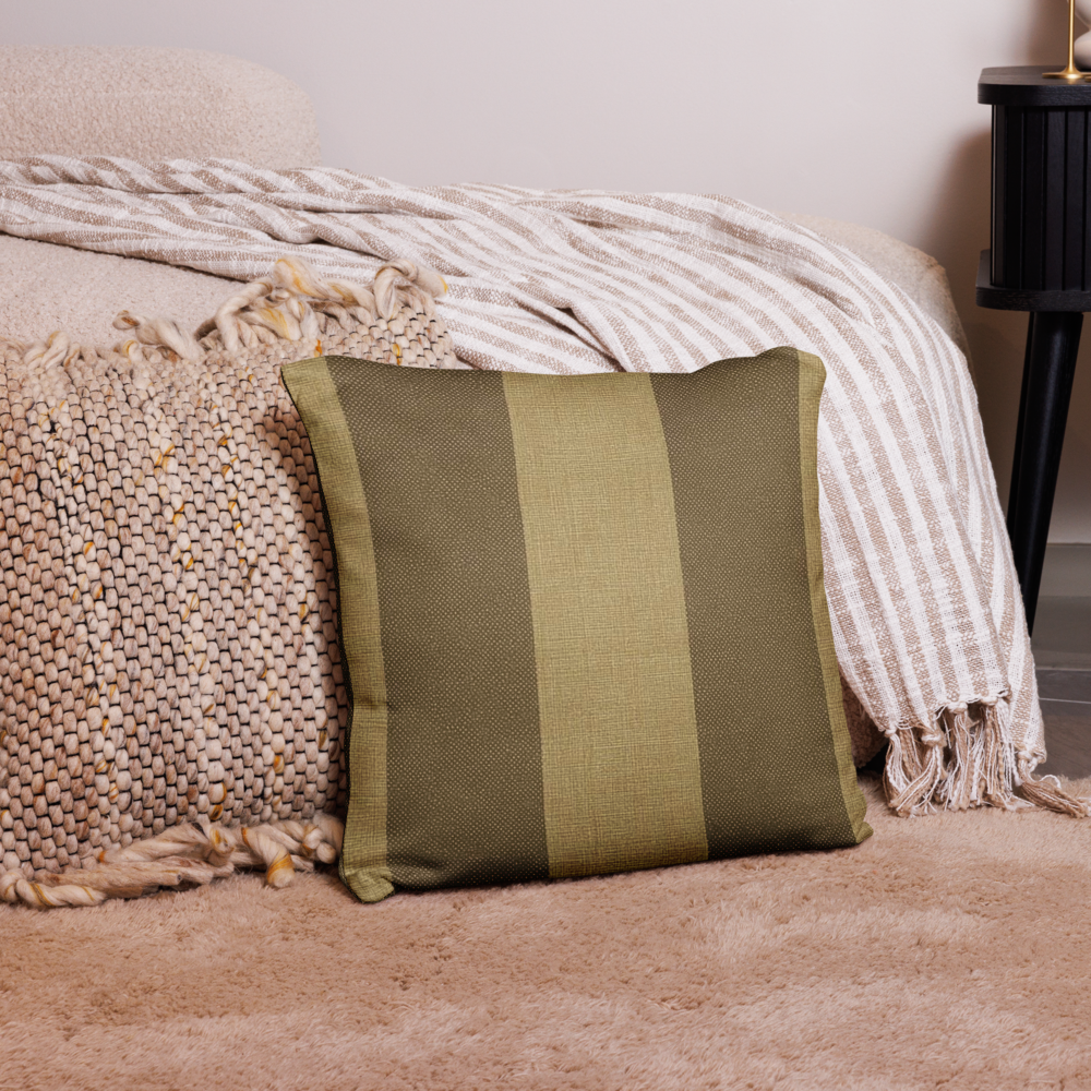 Earth Tone Striped Linen Pillow