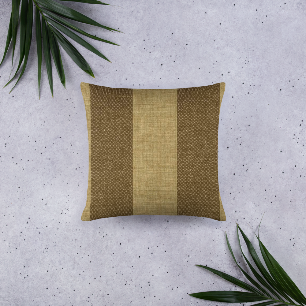Earth Tone Striped Linen Pillow