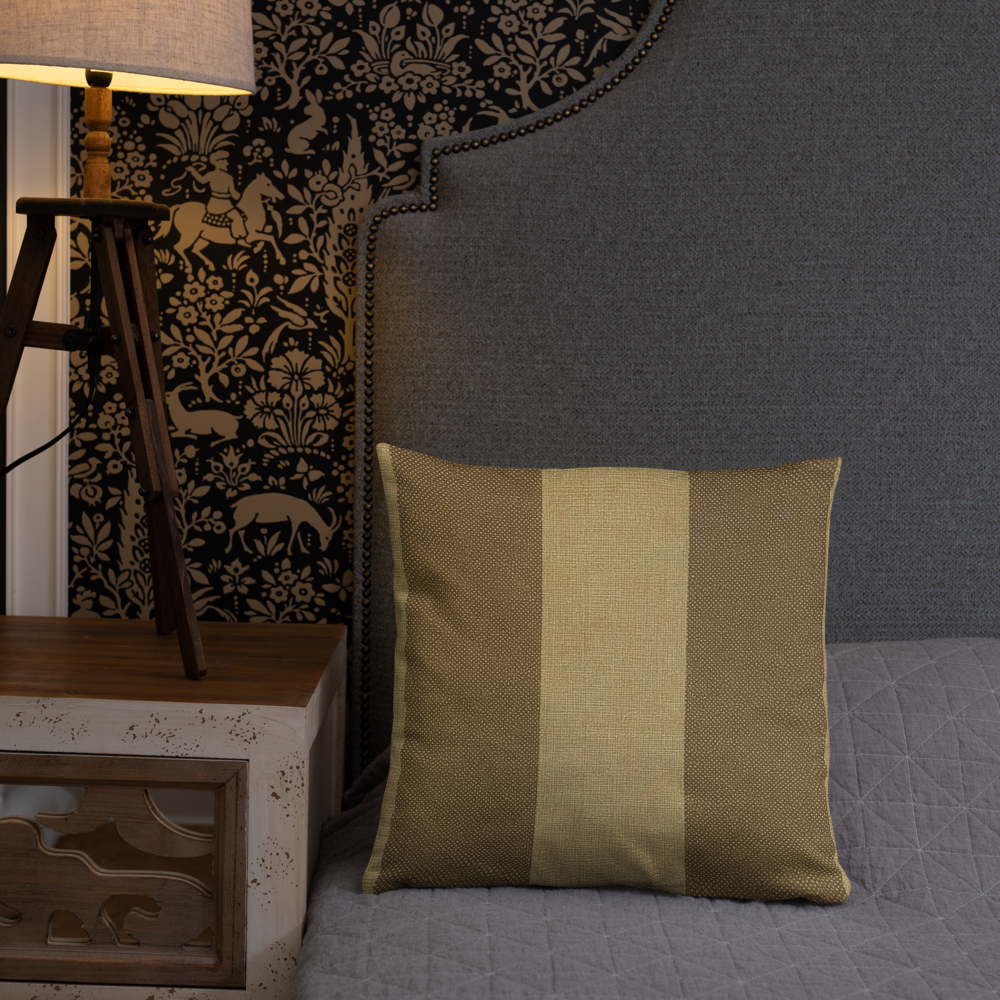 Earth Tone Striped Linen Pillow