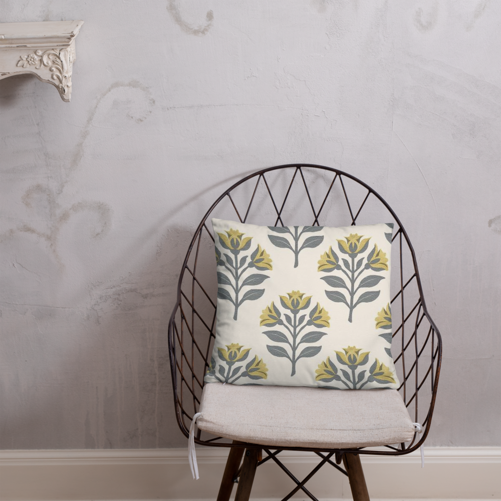Botanical Block Print Pillow
