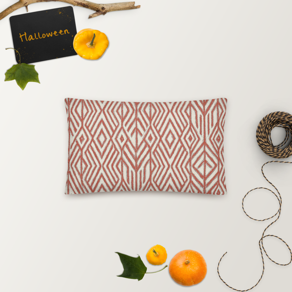 Boho Geometric Embroidered Pillow