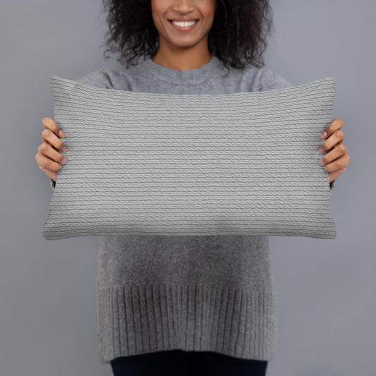 Textured Gray Minimalist Decorative Pillow