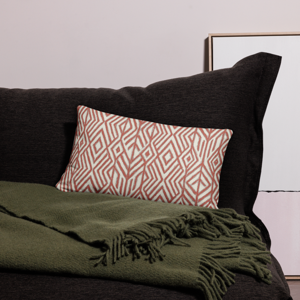 Boho Geometric Embroidered Pillow