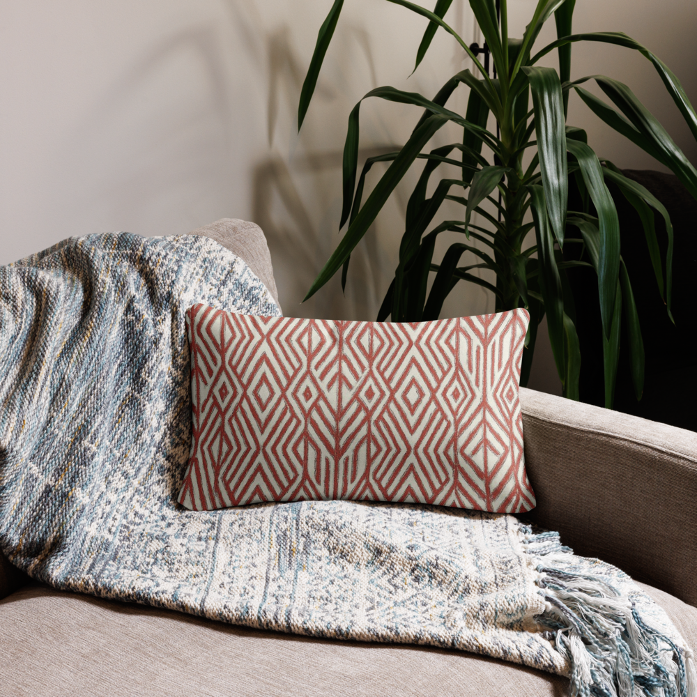 Boho Geometric Embroidered Pillow