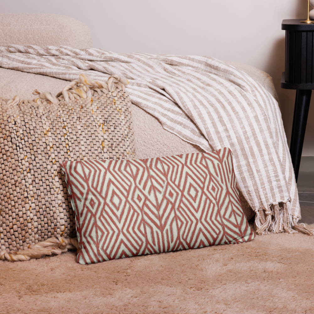 Boho Geometric Embroidered Pillow