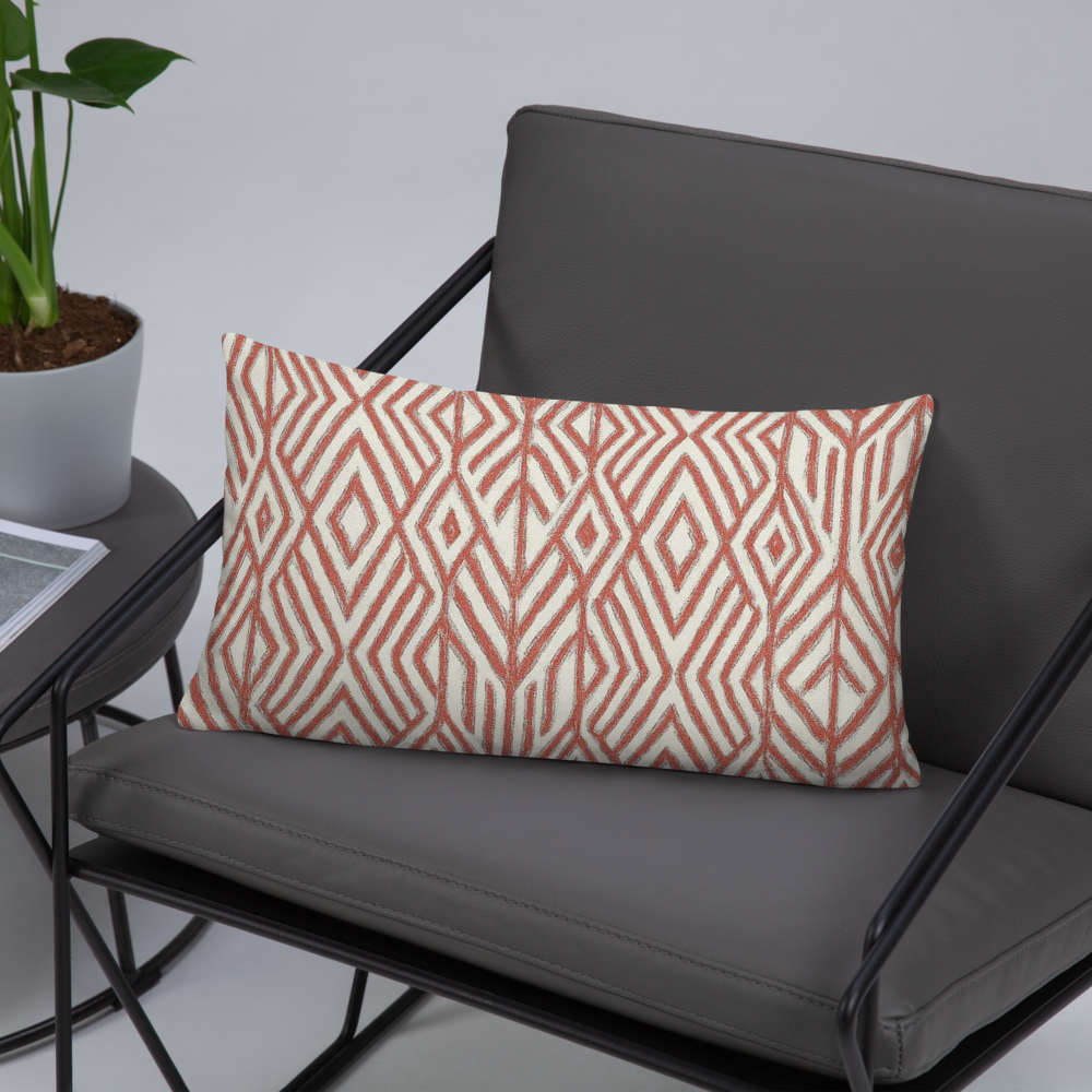 Boho Geometric Embroidered Pillow