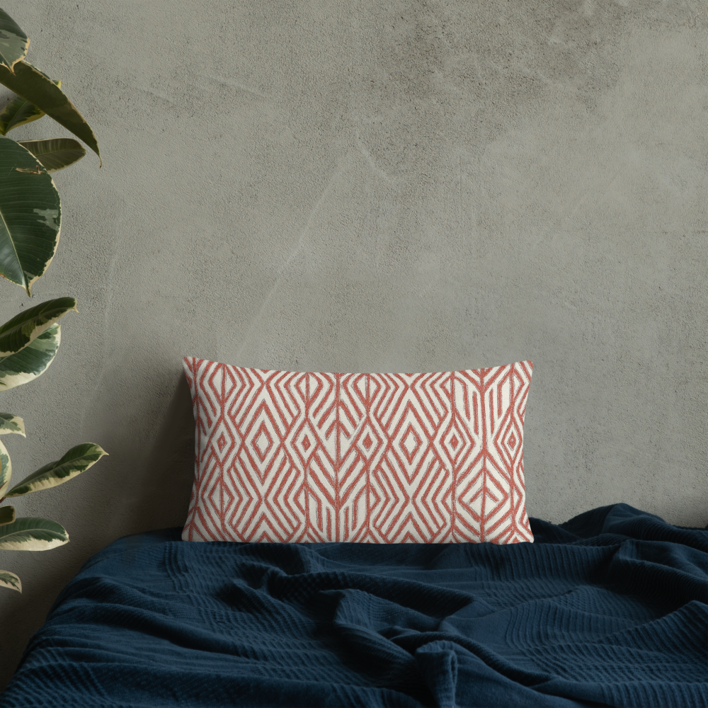 Boho Geometric Embroidered Pillow