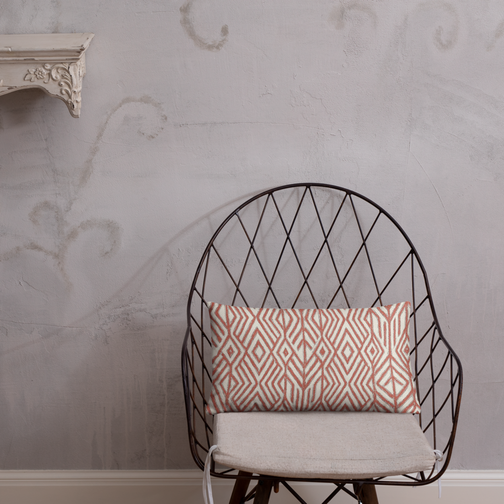 Boho Geometric Embroidered Pillow