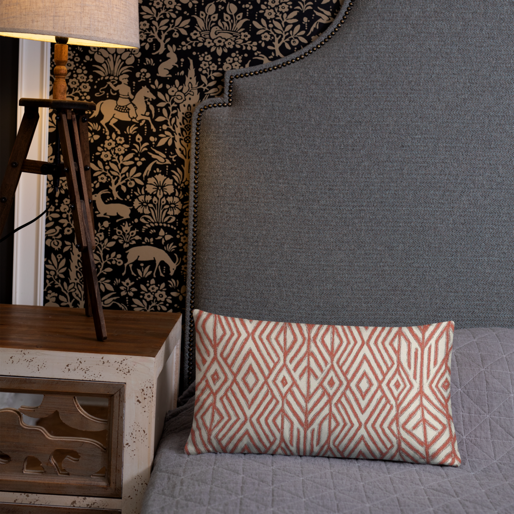 Boho Geometric Embroidered Pillow
