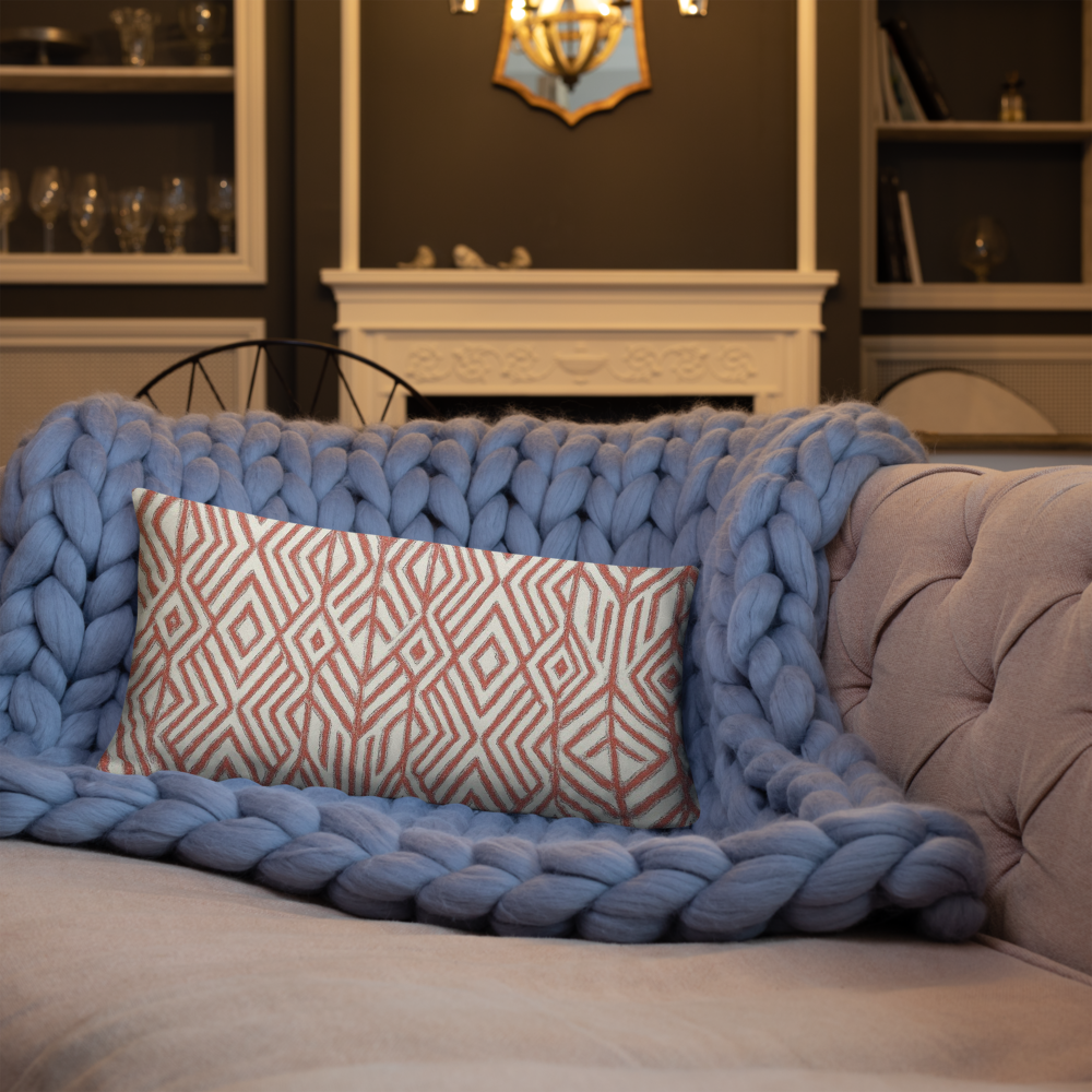 Boho Geometric Embroidered Pillow