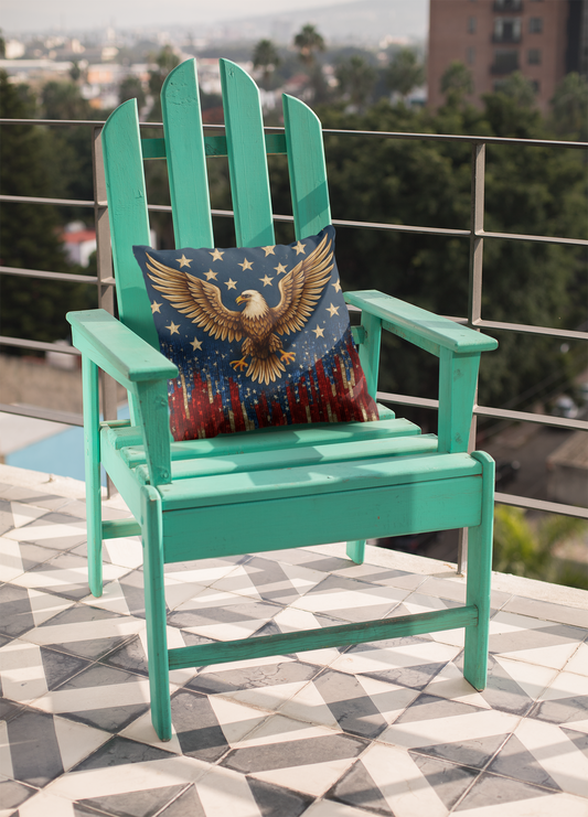 Patriotic Outdoor Pillows, USA Decor, Eagle Design, Summer BBQ, Independence Day, Garden Accessories, Indoor/Outdoor Cushion,4th of July